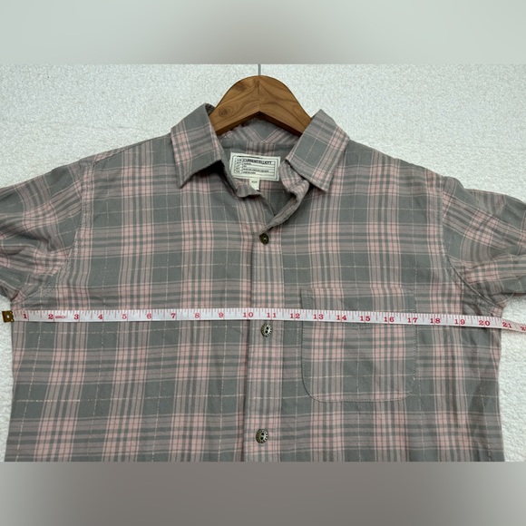 Current/Elliot Women’s Button Down Frayed Hem Shirt Size 0 Gray and Pink - Picture 5 of 10